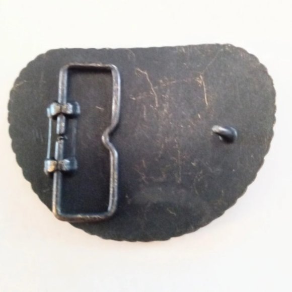 Metal Belt Buckle Says Raleigh Lights Rodeo Fashion Accessories Collectible - Picture 2 of 2